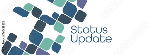 status update sign on white background