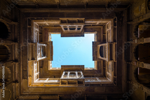 architecture of traditional haveli house in jaisalmer, india photo