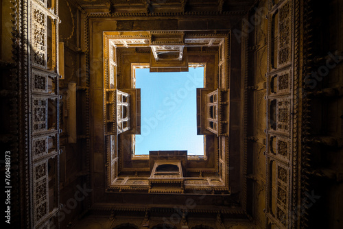 architecture of traditional haveli house in jaisalmer, india photo