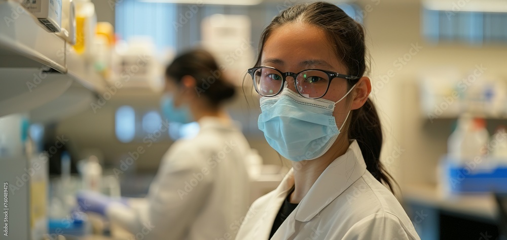 Medical Science Laboratory. Scientist working in the medical industry conducting research and testing. Scientific Lab for Medicine, Biotechnology, Molecular Biology. Medical Science Laboratory. Scientist working in the medical industry conducting research and testing. Scientific Lab for Medicine, Biotechnology, Molecular Biology.