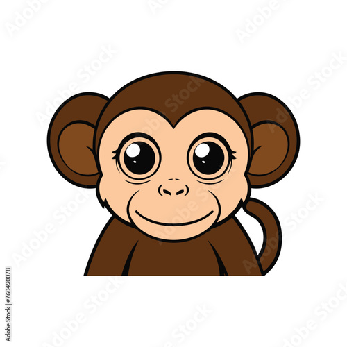 Baby Monkey Vecto Art Illustration 