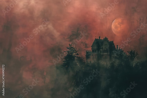 Pumpkins In Graveyard In The Spooky Night - Halloween Backdrop
