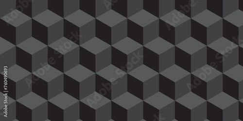 Modern dark Black and gray grid wallpaper backdrop from cube diagonal pattern texture background. Geometric seamless pattern cube. Cubes mosaic shape vector design. 