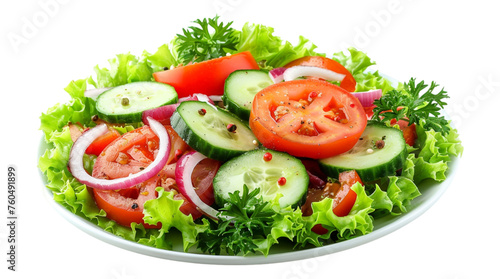 fresh vegetable salad on transparent background