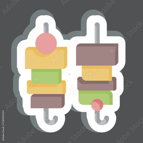 Sticker Shashlik. related to Russia symbol. simple design editable. simple illustration