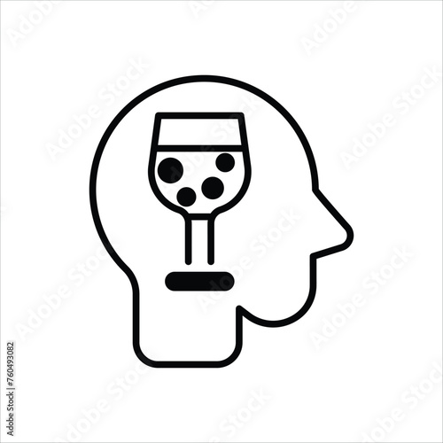 Alcoholism icon editable stock vector stock