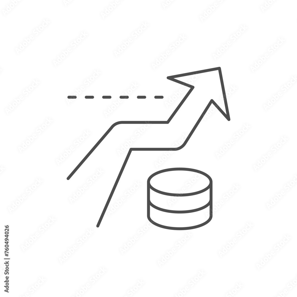 Money growth line outline icon Money growth line outline icon