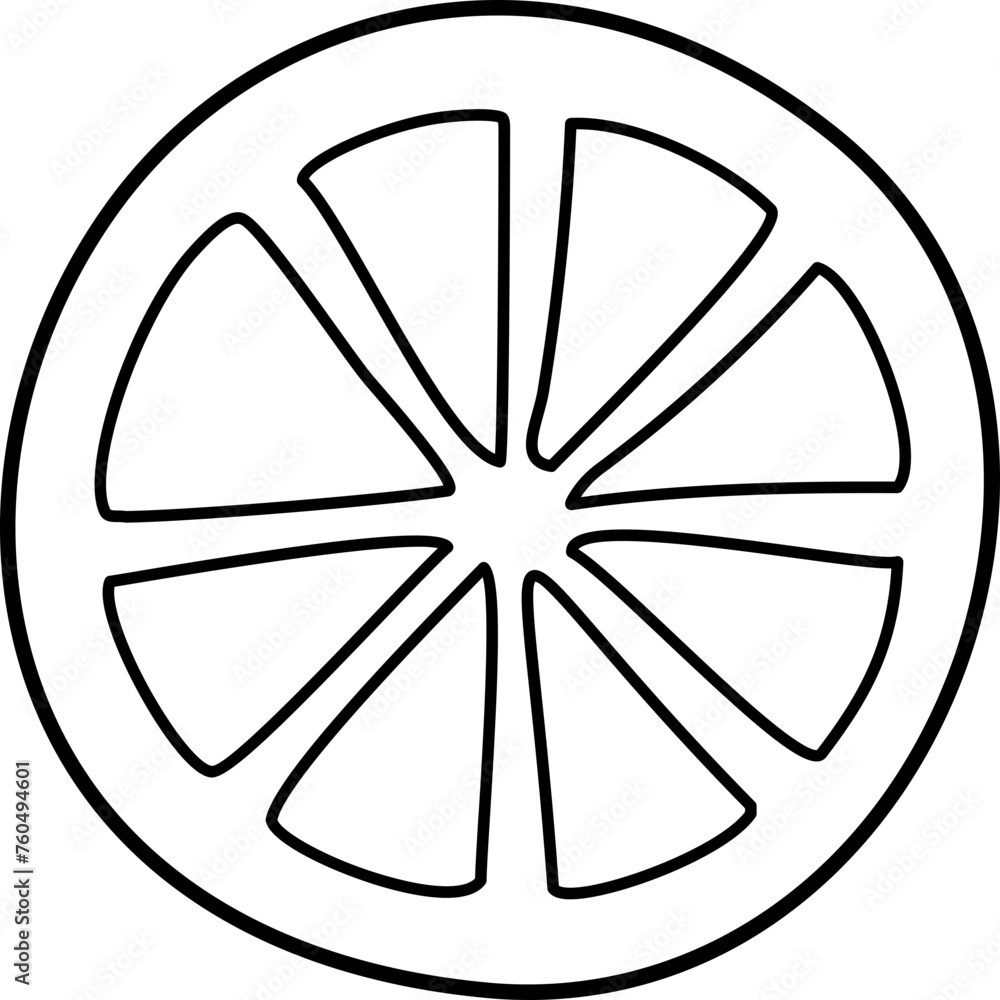 Lemon slice outline vector Lemon slice outline vector