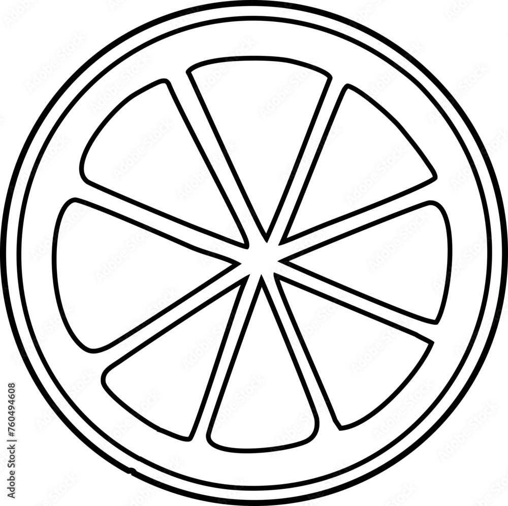Lemon slice outline vector Lemon slice outline vector