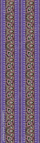 Textile digital design Ethnic border motif allover design
