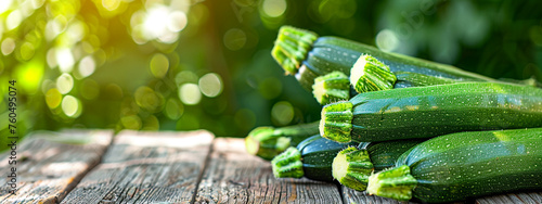 zucchini on a wooden nature background photo