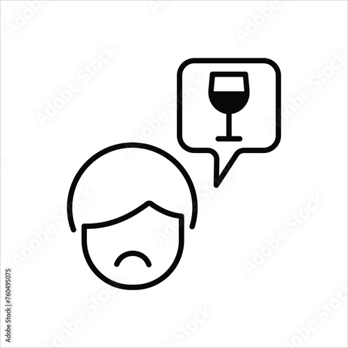 Alcoholism icon editable stock vector stock