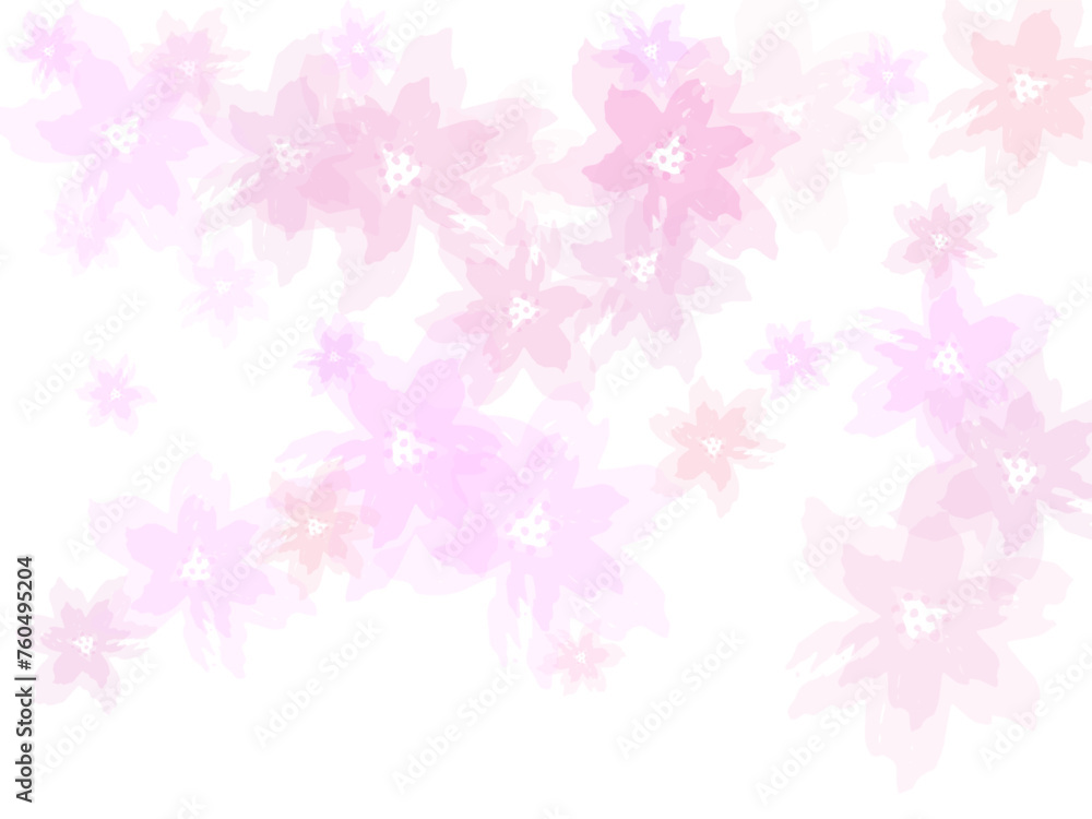 Spring flowers falling vector illustration.