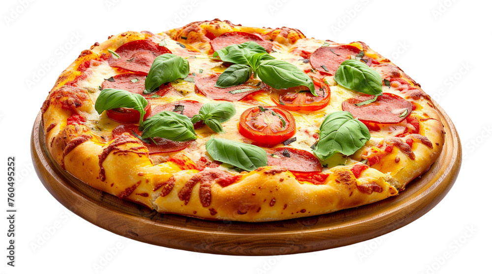Tasty Pizza pie that look delicious on transparent background