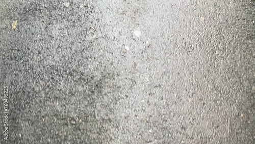 slippery road, sement concrete after rain photo