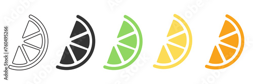 Orange and lemon flat icon. Illustration isolated on white background vector ilustration.