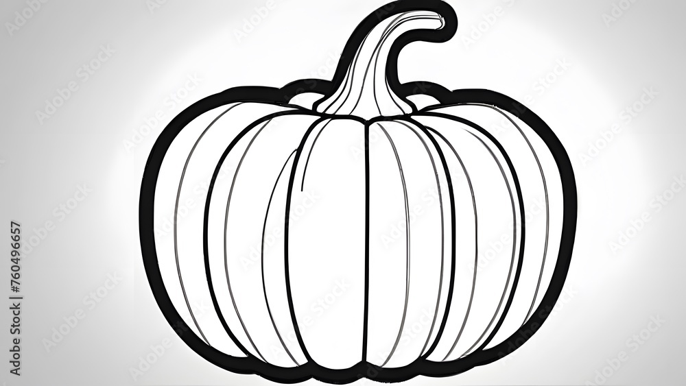 Coloring page - Pumpkin, coloring book style, Generative AI, Generative, AI