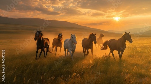 Horses along the Rocky Mountain Front  Montana.