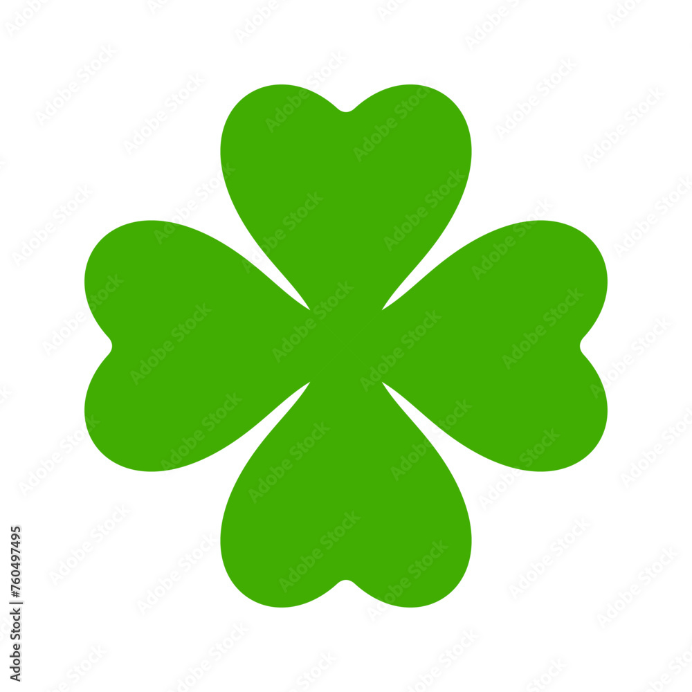 Flat shamrock icon. Clover four leaves logo. Green floral symbol. Flat shamrock icon. Clover four leaves logo. Green floral symbol.