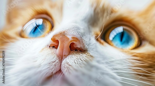 Expressive feline gaze intimate view of cat s face, reflecting pets and lifestyle theme