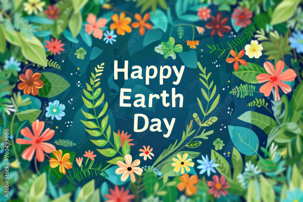 Obraz premium Happy Earth Day, banner or flyer concept.