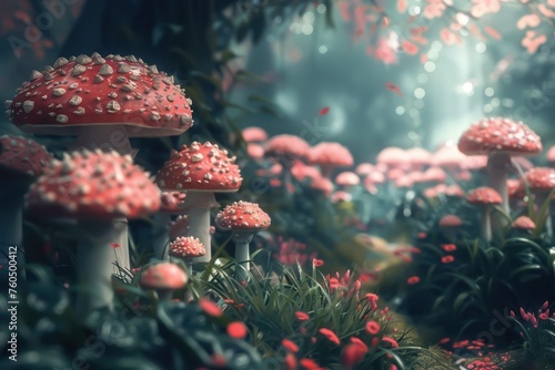  Magical mushrooms in a fairy garden