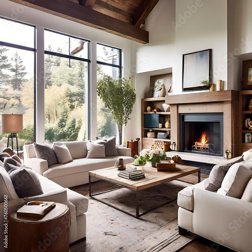 Bathed in soft, natural light streaming through the windows, the room exudes a welcoming glow that invites you to sink into the plush cushions of the oversized sofa.