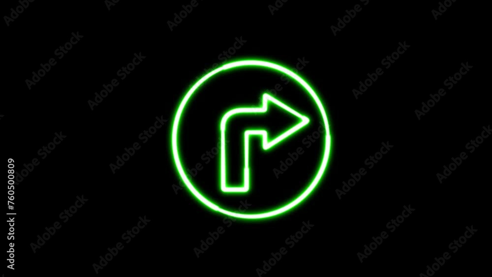 Neon direction arrow shape flickering animation. on black background. Directional Glowing neon arrow loop blinking animation. Neon direction arrow shape flickering animation. on black background. Directional Glowing neon arrow loop blinking animation.