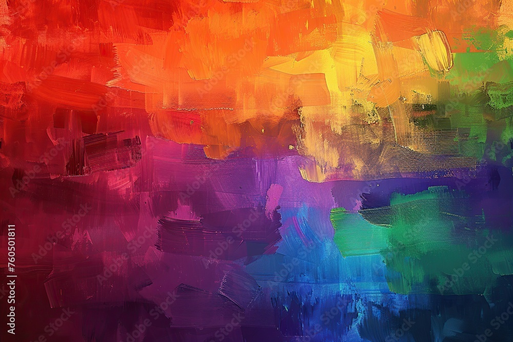 Vibrant Abstract Rainbow Color Background with Textured Brush Strokes