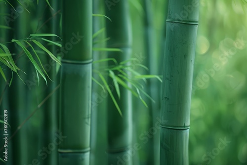 A bamboo tree with lush green leaves growing in a natural setting