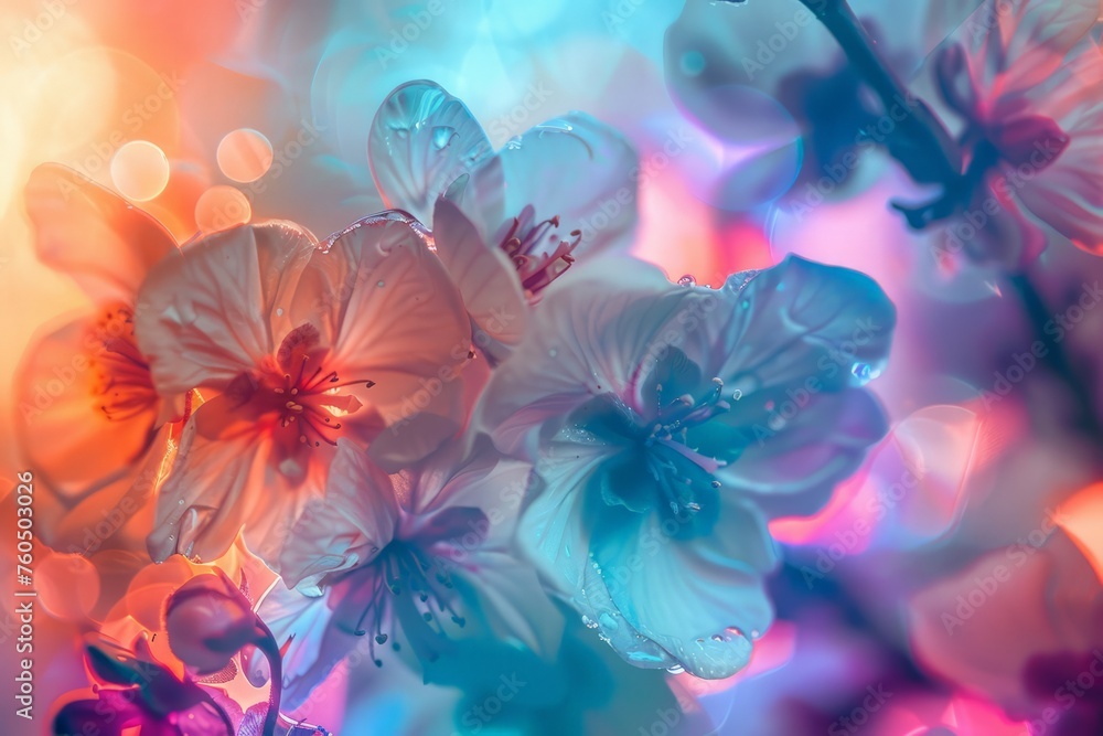 Obraz premium Various colorful flowers arranged in a bunch on a wooden table