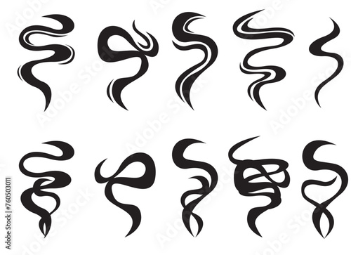 Vector cartoon smoke effects for food and tea steam.