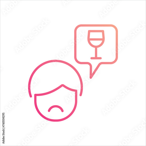 Alcoholism icon editable stock vector stock