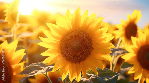 sunflower in the filed. © Shades3d