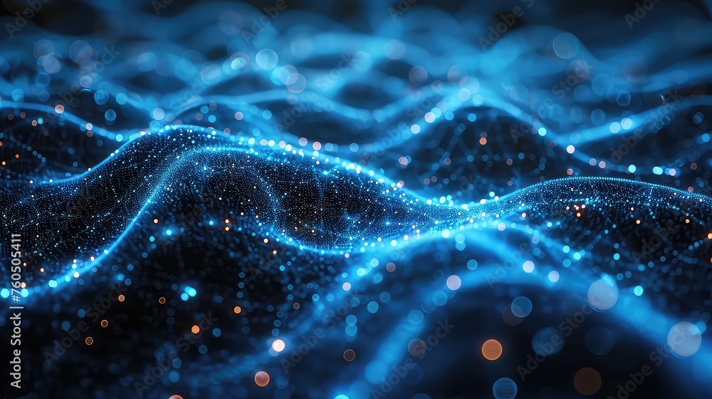 Fototapeta premium abstract digital particles illustration background.