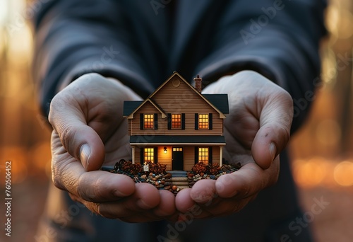 small model house on a female hand