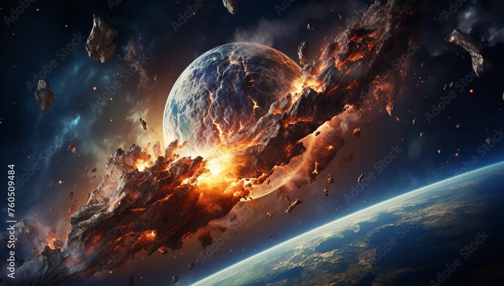 Massive Asteroid Crashing into Earth: Catastrophic Impact Event

