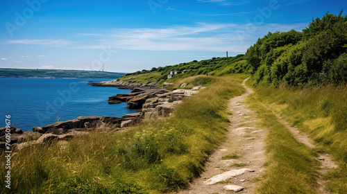 path to coast of the sea.