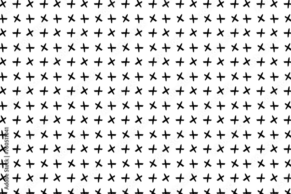 Cross pattern with plus sign. mathematics geometry background . seamless cross pattern. vector illustration.  - obrazy, fototapety, plakaty 