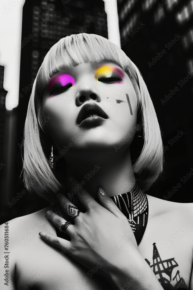 kanji-girl-blonde-asian-retro-portrait-photo-street-photography