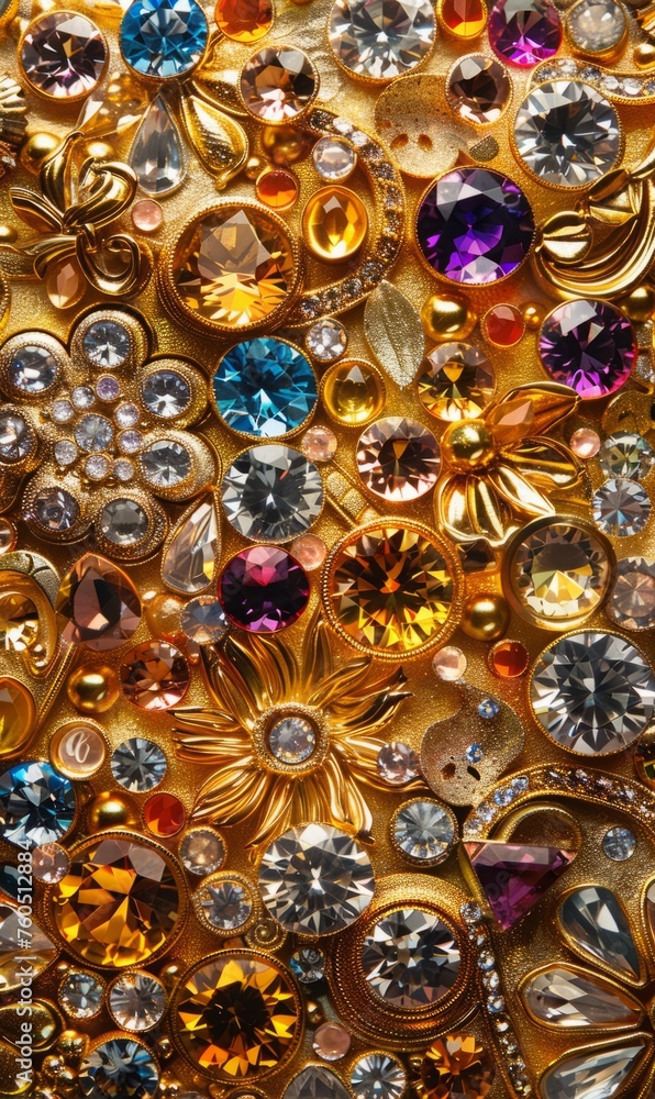 gold and jewels background.