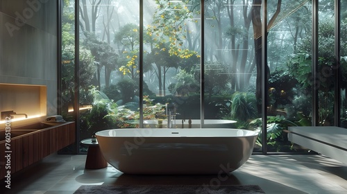 Luminescent Bathroom Oasis A Showcase of Modern Design and Innovative Technology © Rudsaphon
