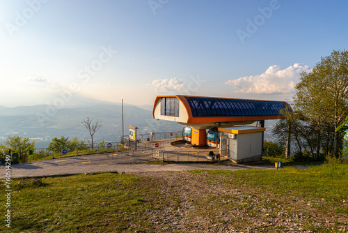 Skopje. North Macedonia. May 17, 2023. Cable car to the top of Vodno mountain. Skopje.