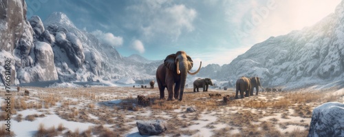 Digital twins of prehistoric ice age landscapes, populated with mammoths and used for educational VR tours