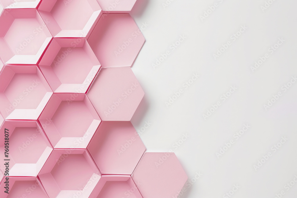 Abstract 3D pink polygon on white background. Abstract 3D pink polygon on white background.