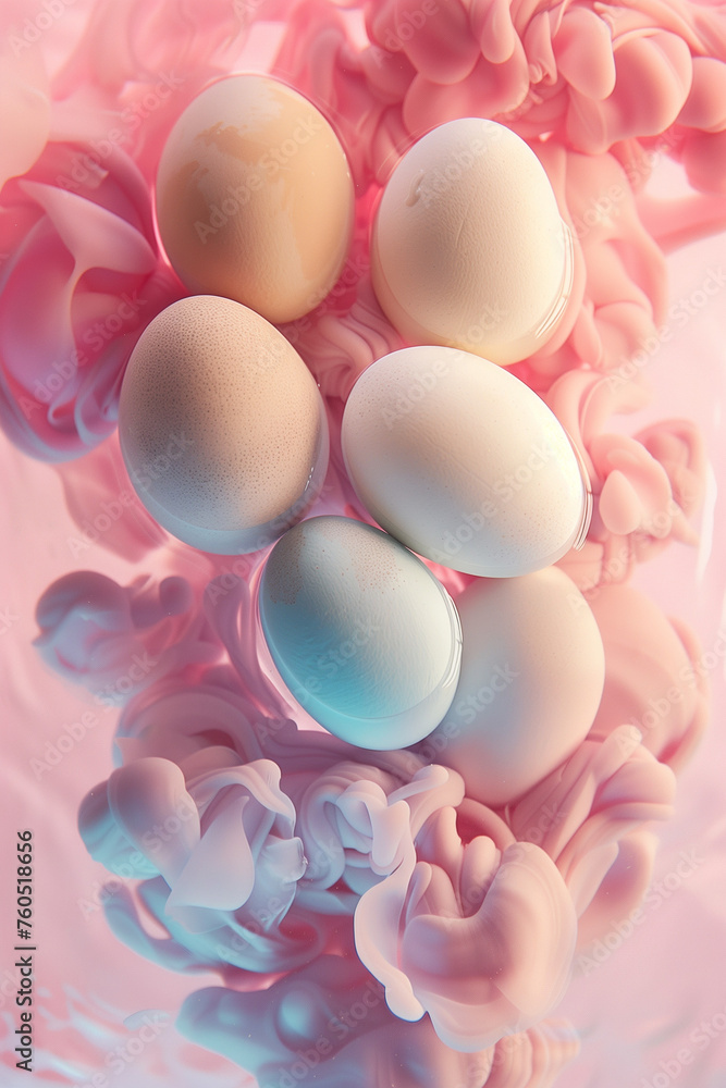 Ethereal Eggs Drifting in a Pastel Dreamscape