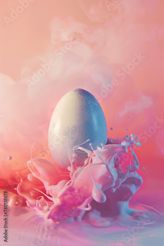 Ethereal Splash: Pastel Egg Emergence