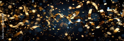 Shimmering pile of golden confetti