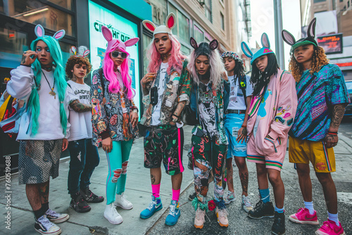 Urban Streetwear Fashionistas with a Quirky Twist photo