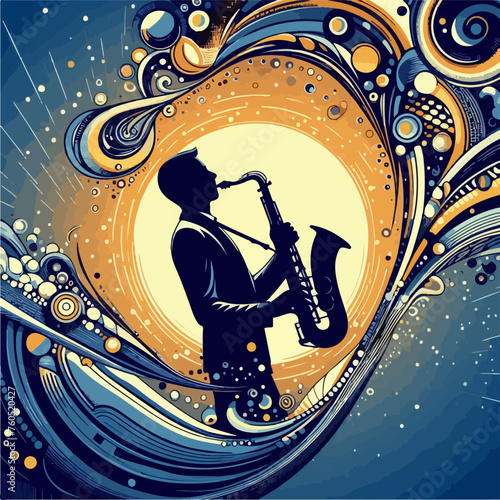jazz music poster template illustration